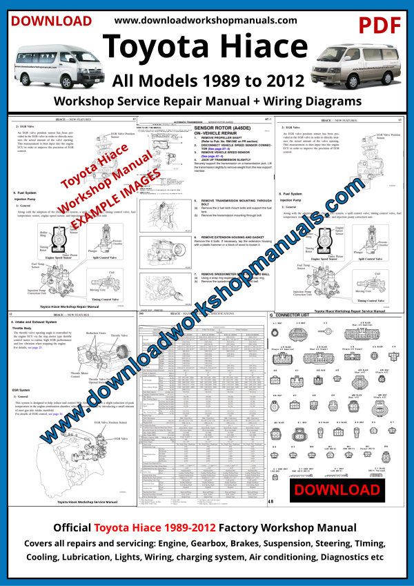 Toyota Hiace Work Repair Manual