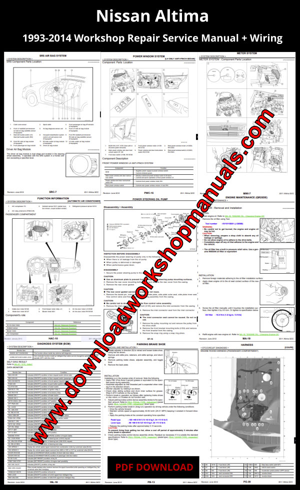 Nissan Altima Workshop Manual & Wiring Diagrams