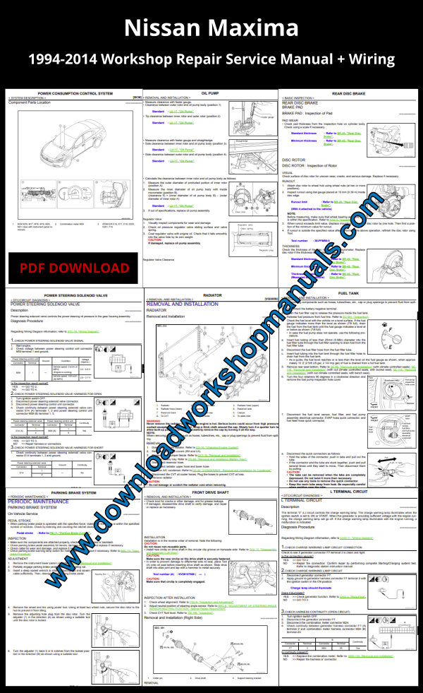 Nissan Maxima Workshop Repair Manual PDF
