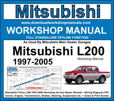 Mitsubishi L200 Workshop Manual download