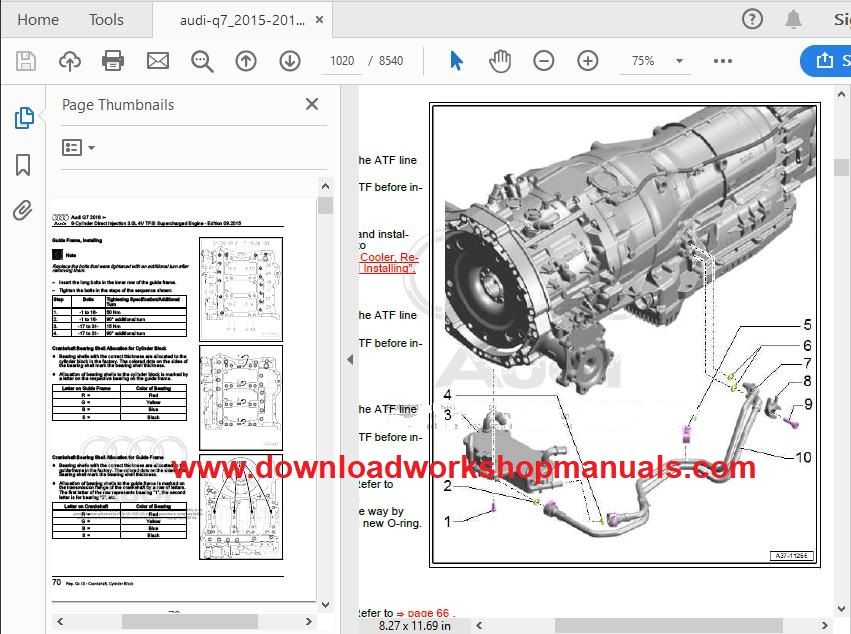 Audi q7 repair workshop manual