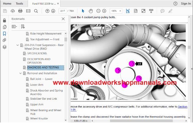 ford F150 workshop manual PDF