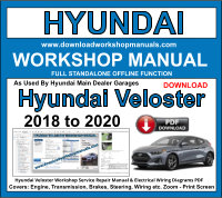 Hyundai Veloster 2018 to 2020 PDF Workshop Service Repair Manual