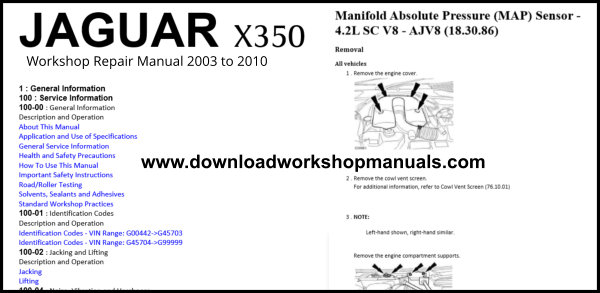 Jaguar X350 XJ 2003-2009 Workshop repair manual 