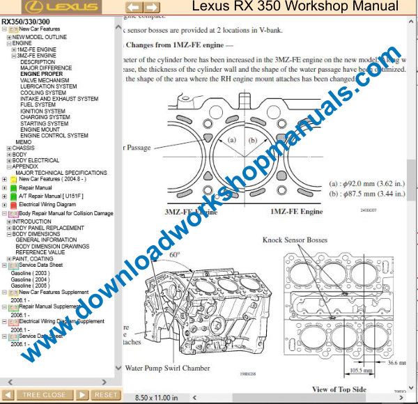 Lexus Rx 350 Service Repair Workshop Manual