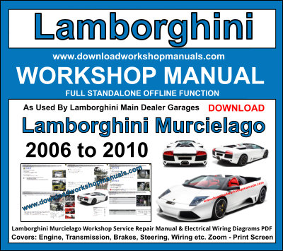 Lamborghini Murcielago PDF Workshop Repair and Service Manual