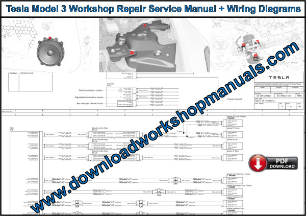 Tesla Model 3 Workshop Repair Manual Wiring diagrams