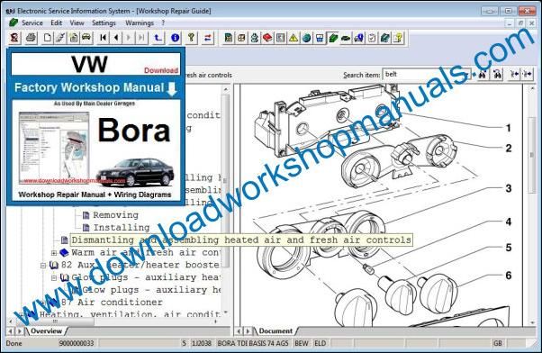 VW Volkswagen Bora Repair Manual