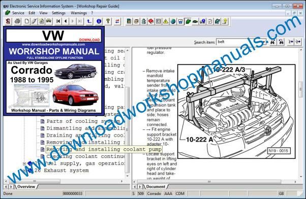 VW Volkswagen Corrado Service Manual