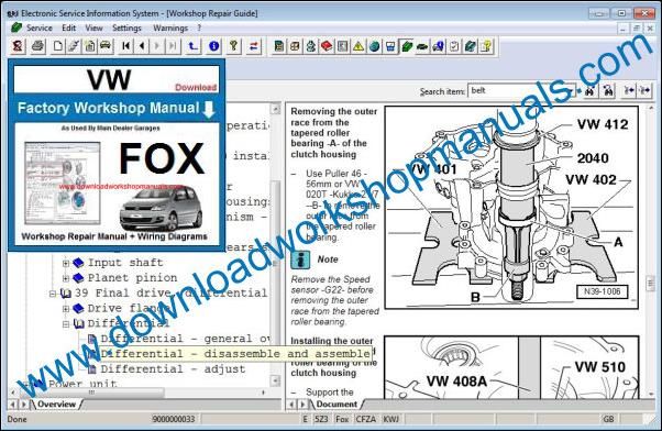 VW Volkswagen Fox Service Manual