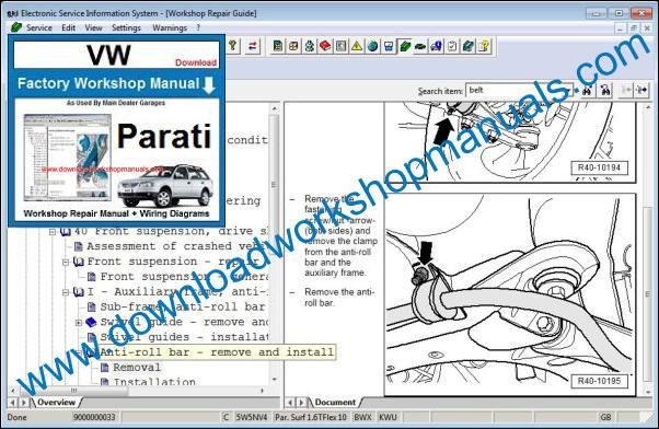 VW Volkswagen Parati Workshop  Manual