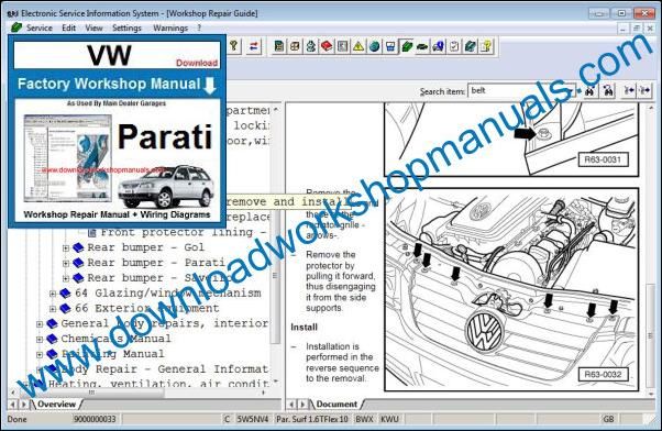 VW Volkswagen Parati Service Manual