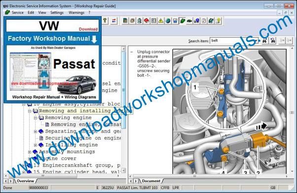 VW Volkswagen Passat Workshop Manual