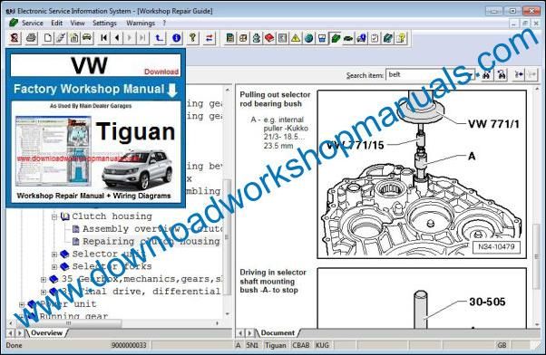 VW Volkswagen Tiguan Repair Manual