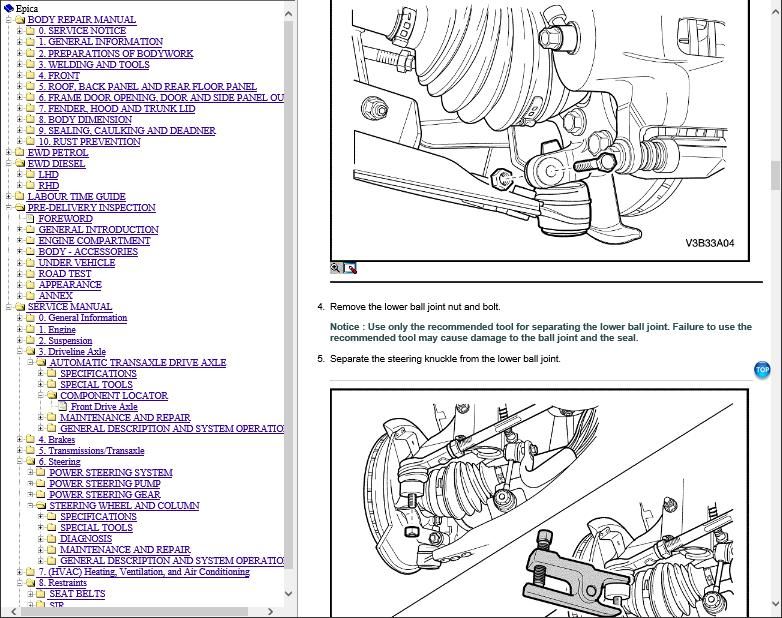 Chevrolet Evanda Workshop Manual and Wiring Diagrams